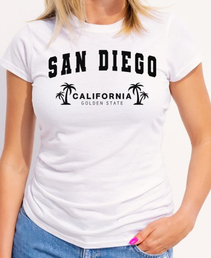 San Diego California Women's White T-Shirt