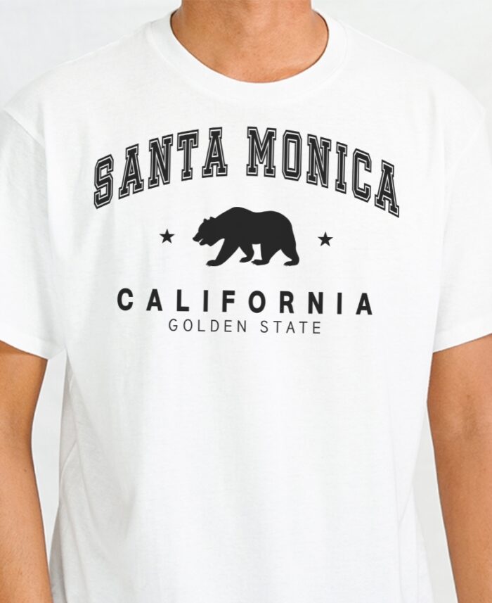 Santa Monica Men's T-Shirt With Palm Trees Design